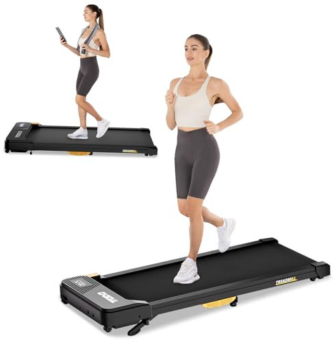 TODO Walking Pad, Laufband für zuhause mit Neigung, Laufband Schreibtisch 1-6 km/h, Elektrisches Laufband für Büro mit Fernbedienung und Apps Steuerung, 2.5HP Motor, LCD-Anzeige