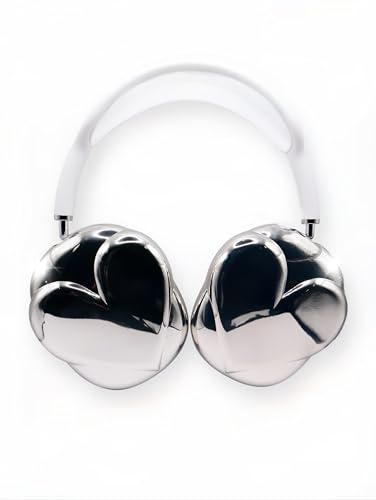 Heart AirPods Max Cover, Airpod Max Attachments, Headphones Case for Airpods Max Cute Airpod Pro Max Ear Covers Protective Accessories Chrome Attachments