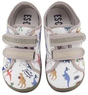 escoolers - Scarpe sportive in tela adatte per ragazze e bambini - molto comode di facile apertura con velcros - Made in Spagna., Stampa Dinosauri, 25 EU