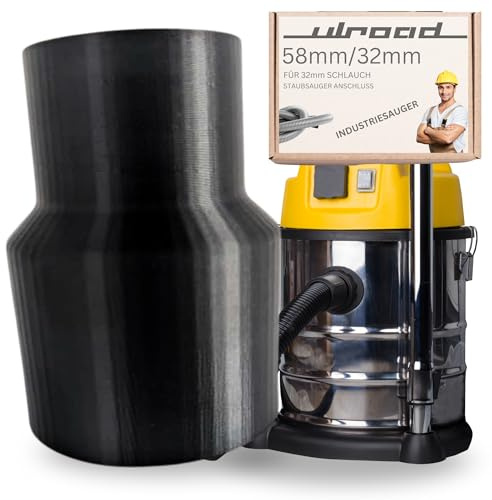 ULROAD Manguito de 58 mm, conexión de dispositivo de 32 mm, manguera para aspiradora, compatible con Bosch Nilfisk Masko Festool Mirka Flex Kärcher NT, conexión para aspiradora en seco y húmedo