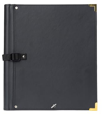 Protec Deluxe Vinyl Choral Sheet Music Folder with 10 Elastic String Dividers, Brass Corners, Retaining String, & Adjustable Hand Strap, Model #F8
