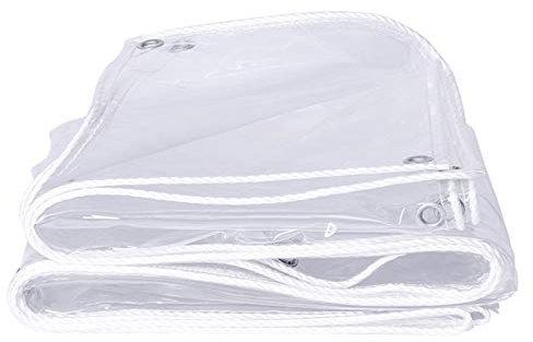Abdeckplane Wasserdicht,Transparente Plane Abdeckung mit Ösen,Reißfeste Gewebeplane PVC Vordächer Kunststoffplane Regen Vorhang,für Gartenmöbel,Grill,Pflanzendach,Regenschutzhülle(3x3.5m/9.8x11.5ft)