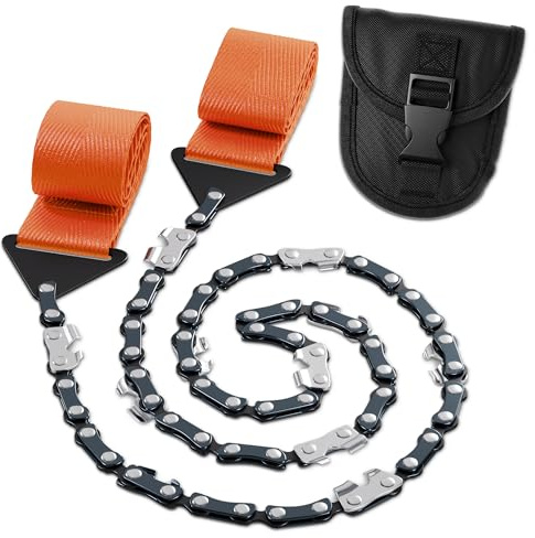 Rope Saw for Tree Limbs - Pocket Chainsaw for Survival with Bag | Stainless Steel 25 Folding Tree Saw with Bi-Directional Teeth, Essential for Camping Gear Survival Gear Compact Design for Easy Carry