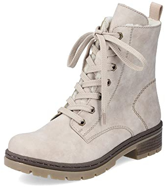 Rieker Mujer Botines Y7446, señora Botines con Cordones,Botas de Chukka,Botas Cortas,Botas con Cordones,Beige (Beige / 60),37 EU / 4 UK