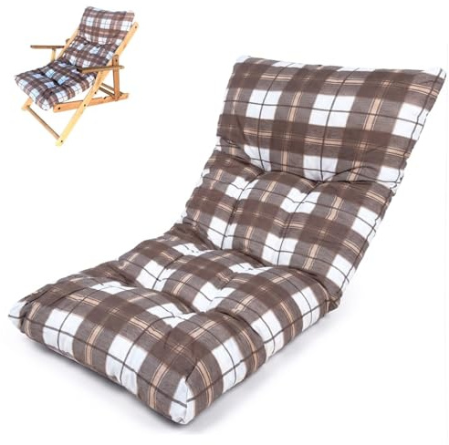 Marvin Cuscino Per Poltrona Sedia Sdraio Relax Giardino Esterno Tessuto In Legno Imbottito Reclinabile Pieghevole (Marrone)