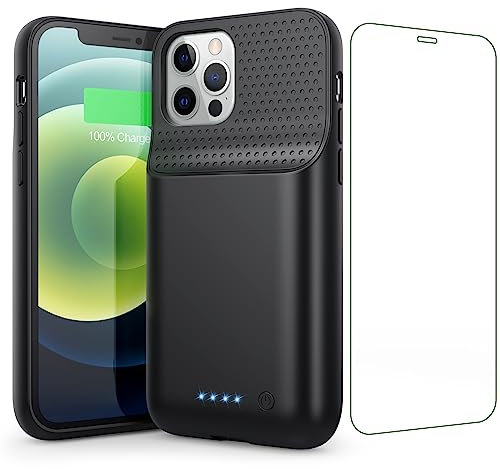 Feob Akkuhülle für iPhone 12/12 Pro, [2023 Neueste] 7500mAh Hohe Kapazität Zusatzakku Ladehülle Tragbare Akku Hülle Handyhülle, Akku Battery Case Powerbank hülle Akku für iPhone 12/12 Pro [6,1 Zoll]
