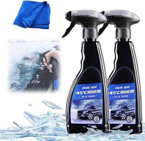 Spray antigelo e sbrinamento per vetri auto, spray antigelo per parabrezza auto, spray per sciogliere il ghiaccio, spray antigelo per parabrezza, spray anti-neve, spray per sbrinamento del parabrezza