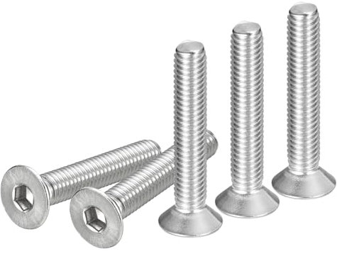 DTGN Tornillos de Cabeza Hexagonal Plana de Acero Inoxidable 304, M6-1 x 35 mm, 20 Unidades, Tornillos de Cabeza Avellanada