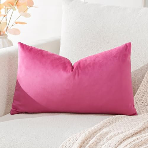 Artscope Samt Kissenbezug Kissenhülle Dekorative Dekokissen Sofakissen Lendenkissen Wurfkissenbezug Sofa Schlafzimmer 40x60cm Rosenrot