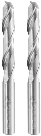 sourcing map 2pcs Spiral Router Bit 6mm Cut Dia 2 Flutes Up Cut End Mill Bits Milling Cutter for Wood Carving Engraving (6mm Shank 32mm Cut Length 60mm Long 30 Degree Helix HRC44-46)