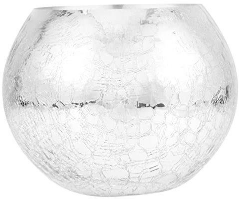 Amosfun Europäischer Stil Rundball-vase Aus Glas Silber Handgefertigte Tischdekoration Für Hochzeiten Und Partys Moderne Blumenvase Für Trockenblumen Und Frischblumen