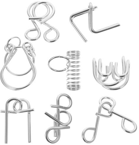 BESPORTBLE Juguetes de metal para niños, 8 unidades, entrenamiento cerebral, juegos de pensamiento estables y duraderos, tareas mentales de viaje