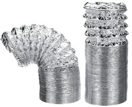 Ventilationsslang i PVC och aluminium, 4 tum, 100 mm, luftventilationsrör, flexibelt avgasrör, 3/2 m, ventilationssystem för badrum, luftdragare, luftkonditionering