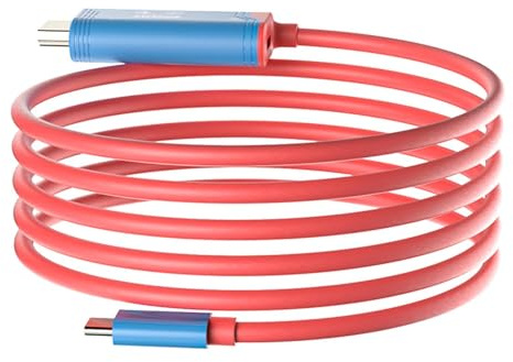 Tosuny TV HD Cable for 2 Dock Steam Deck ROG Ally and USB C 3.2 Devices, 4K 144Hz Super High Speed 2.1 Certified with 5.1 Surround Sound and 100W PD Charging (Red Blue)