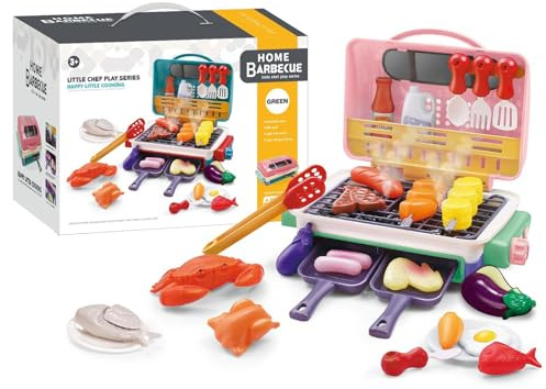Set Gioco Cucina per Bambini con griglia interattiva, cibi Che cambiano Colore e Accessori fantasiosi
