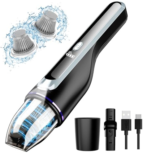 DRECELL Handheld Vacuum Cleaner, Car Vacuum with Brushless Motor & 14000Pa Powerful Suction,1.2Lbs Lightweight, LED Light, Slim Mini Vacuum Cleaner for Car Home Office Pet Hair