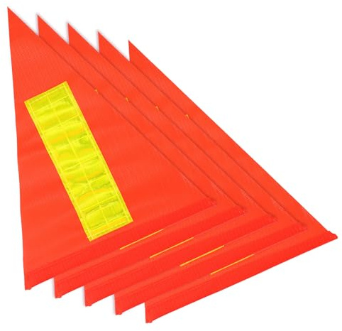 Alipis Set da 5 Bandiere di Sicurezza Riflettenti per Bicicletta Bandiera di Avvertimento per 215X285 CM Facile da Installare Leggera e Visibile per Rimorchi e Accessori Bici