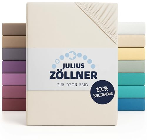 Julius Zöllner 8350013230 - Spannbetttuch Jersey für Stillbett, Größe: 50 x 100 cm, Farbe: ecru