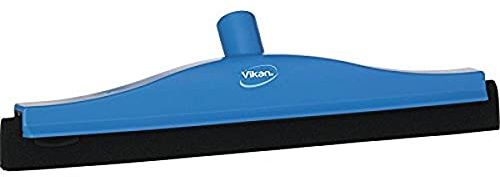 Vikan 77523 Foam Rubber Polypropylene Frame Fixed Head Squeegee, 16, Blue