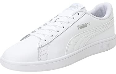 PUMA Unisex Puma Smash v2 L Low-Top, Puma White-Puma White, 42.5 EU