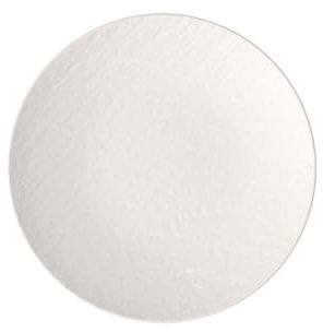 Villeroy & Boch - Manufacture Rock Blanc Speiseteller 25 cm Weiß, Spülmaschinenfest, Mikrowellensicher, Essteller Rund, Essteller, Teller, Geschirr, Premium Porzellan
