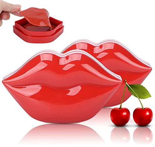 2 Boxen Lip Mask, 40pcs Lippenmaske, Lip Pads Lippenpads, Nährend Feuchtigkeitsspendend Lippenpflaster, Keine Parabene Lippe Pads Zum Anti Falten Antialterung Geeignet für Trocken und Rissige Lippen