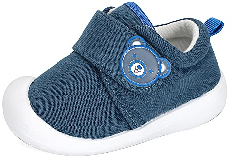 MASOCIO Scarpe Neonato Scarpine Primi Passi Bimbo Scarpette Bambino Maschio 6-12 Mesi Taglia 19 Blu Navy (Taglia Produttore: CN 14)
