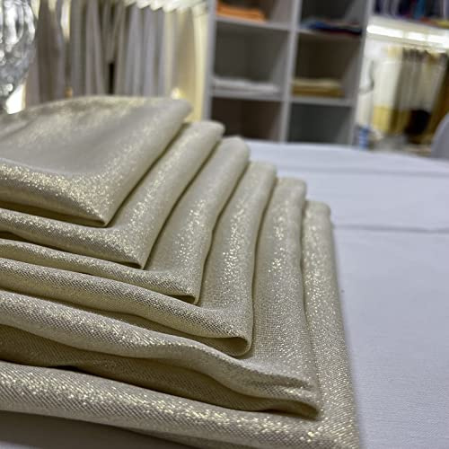 T&S SET DA 6 TOVAGLIOLI DI STOFFA LUREX COLORE ORO POLI. MISURA 45X45 ORLO DA 2CM - MADE ITALY