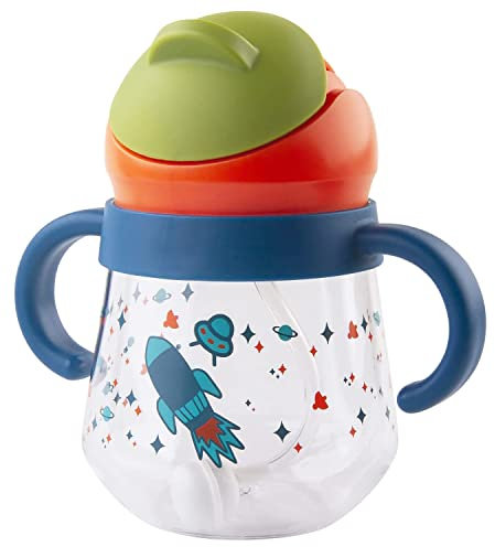 Qshare Kinder Trinklernbecher ab 6 Monate+,260ml Kinder Trinkflasche, Baby Trinkbecher mit Griffen Auslaufsichere Lecksicher, Baby Strohbecher Soft Auslauf Cup,BPA frei