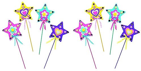 Baker Ross Zauberstab-Bastelsets (4 Stück) – für Kinder zum Gestalten, Verzieren und Verkleiden, Sortiert (Packung mit 2)