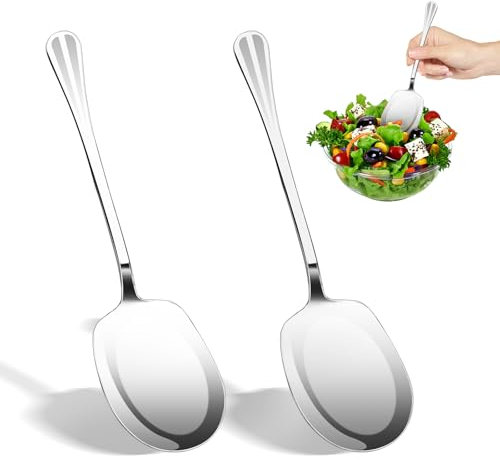 Cucchiai da minestra in Acciaio Inossidabile，Cucchiai da portata grandi，cucchiai da Insalata, per Banchetto, Buffet, Cucchiai da zuppa, Cucchiai da dessert Stoviglie lavabili in lavastoviglie Set