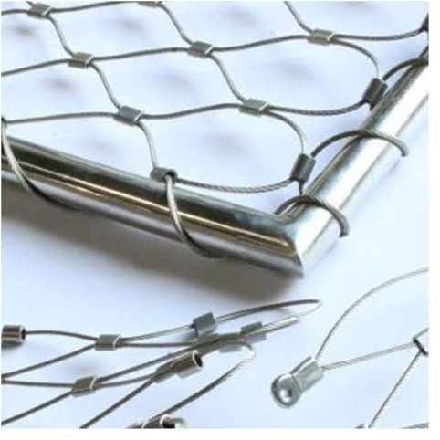 ZHZHXR 304 Edelstahl-Seilgeflecht Absturzsicherungsnetz in Großer Höhe 1.2mm/10cm Einfach zu Installierendes Geflügelkäfignetz(Size:0.8x2m)