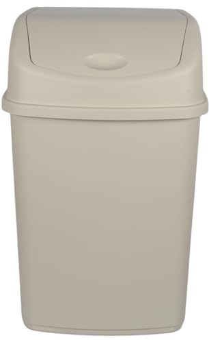 Jolie Max 55L Extra Large Recycling Bin with Swing Lid – Plastic Dustbin with Flip Top Lid - Ideal for Home and Office Waste Management - Easy to Clean, Recycle Rubbish Bin. (BEIGE)