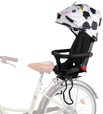 XIEEIX Rear Child Bike Seat, with Rain Shelter Backrest Rear Bike Seat, Foldable Rear Mounted Child Bike Seat, Comfortable Child Rear Seat, Suitable for Most Bicycle Rear Frames