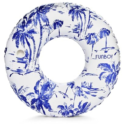 FUNBOY Giant Toile Inflatable Pool Float with Cup Holder 48 |Pool Float for Adults|Inner Tube Swimming Pool Toys Swim Rings | Swimming Pool Accessories & Pool Lounger Float for Pool Party & Summer