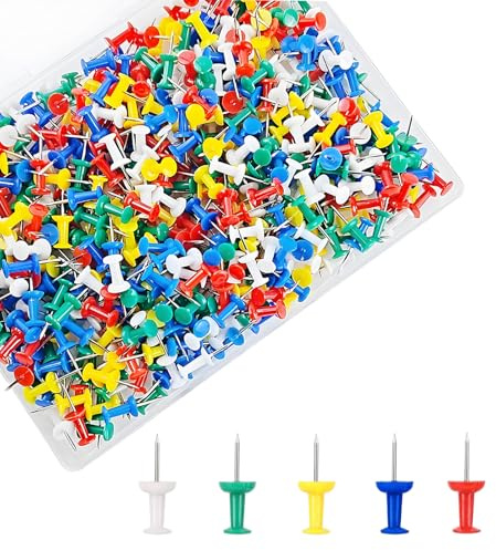 Lot de 600 punaises pour tableau d'affichage, punaises, punaises, punaises, punaises pour photos, suspensions, tages, bureau et maison, tableau d'affichage