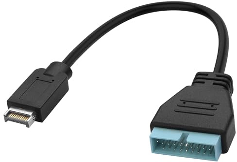 YACSEJAO USB3.1 Front Panel Type-E Header Male to USB3.0 19/20Pin Header Male Motherboard Extension Cable Adapter,0.2M/0.6FT