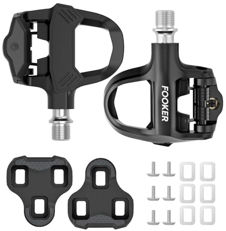FOOKER Road Bike Pedals,Lightweight Clipless Pedals Compatible with Look KEO System