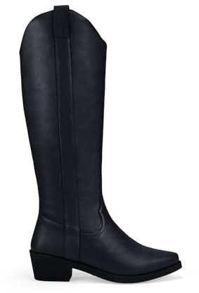 BOSANOVA Botas Camperas de caña Alta para Mujer con Doble Tirador y Suela con Acabado en Punta y tacón Ancho de 5 cm. Cierre con Cremallera. Calzado para Mujer