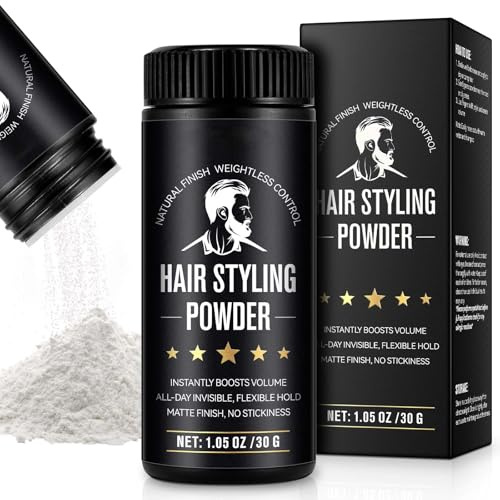 ZIXAOK Hair Styling Powder for Men - Volumizing & Texturizing Powder with 24H Strong Hold, Matte Finish for Fine, Thin, Flat Hair, Adds Invisible Volume & Thickness, Non-Sticky Formula, 1.05oz