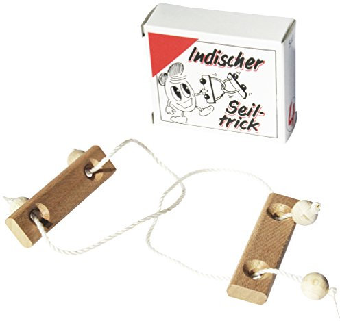Der indische Seiltrick - Mini Holz Puzzle Knobelspiel Geduldspiel Klassiker Minipuzzle