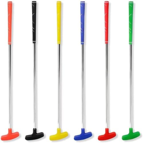 Crestgolf Mini Putt de Golf, Putt de Goma bidireccional de 35 Pulgadas. Putt de Golf de Goma. 6 Paquetes de Colores Mixtos.