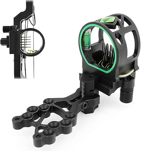 SHARROW Tiro al Arco Visor de Arco Compuesto 5 Pin Bow Sight Miras para Arco Compound Micro Ajustable Aleación de Aluminio