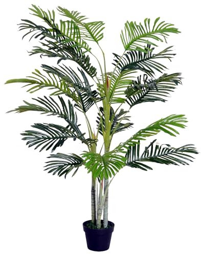 Outsunny Artificial Tree, 150cm Tropical Palm Tree, Fake Plants in Pots, Faux Green Plant for Indoor Home Office Living Room Decoration