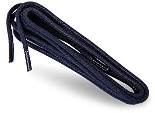 Kaps Cordones Redondos Encerados de 100% Algodón Natural, Elegantes para Zapatos de Vestir y Diario, Hecho en Europa (75 cm - 4 a 5 Pares de Ojales / 57 - Azul Marino)