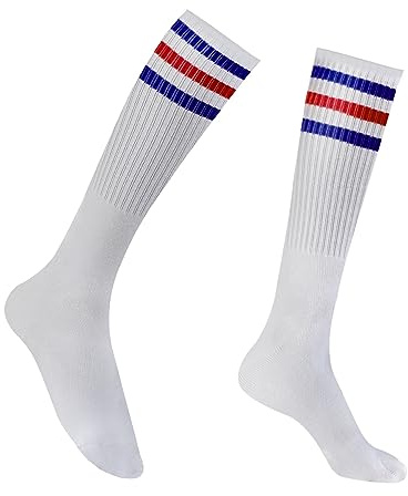 Chaussettes Hautes Femme,Chaussettes Montantes Femme,Chaussettes Hautes Fille,Chaussette Haute Femme,Chaussettes Hautes,Chaussette Haute Fille,Chaussettes Rayées,Chaussettes Femme Hiver Rouge Bleu
