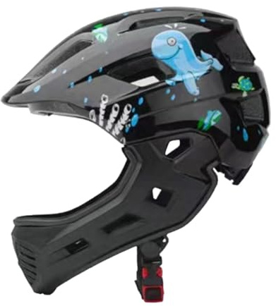 Ronyme Casque Vélo Enfant, Casque Ajustable à Couverture avec Lumière Arrière, Respirant et Résistant aux Chocs, pour Cyclisme et Sports de Plein Air, Noir