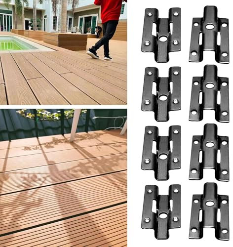 100 clip di fissaggio in acciaio inox per terrazze, in acciaio inox, con 100 viti per WPC/BPC, chiusura per pavimenti in legno di bambù (6 mm)