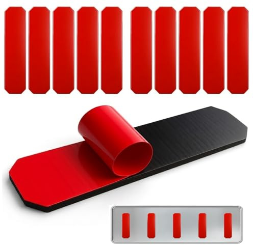 Ormith Number Plate Sticky Pads 10 Pack | Registration Plate Adhesive Stickers for Car | No Mess No Flex License Plate Pads| NO FALLING OFF (20x90mm)