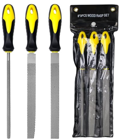 VZXZXE Set di lime per legno e metallo 6 pezzi incl. Raspa per legno mezzotonda per modellare fori e curve in legno duro o tenero, Lima professionale per legno